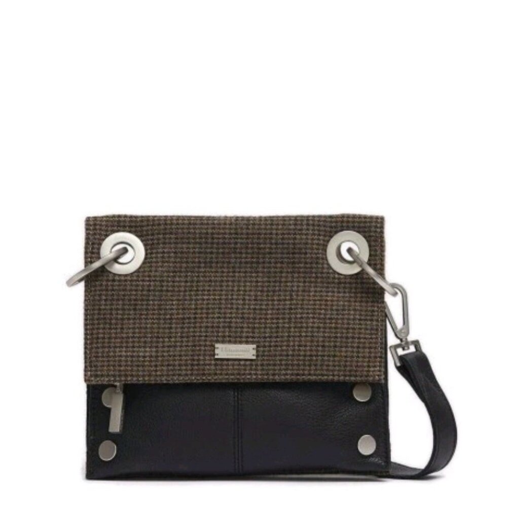 Hammitt Montana Small Reversible Edison Houndstooth TAN PLAID Black CROSSBODY
